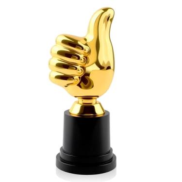 Imagem de Asofelk Troféu Golden Thumbs Up, 1 peça de Prêmio Troféu de Polegares / Conjunto de 1º Troféu com Polegares de Vidro para Torneios Esportivos, Show de Talentos, Lembranças de Festa, Presente de