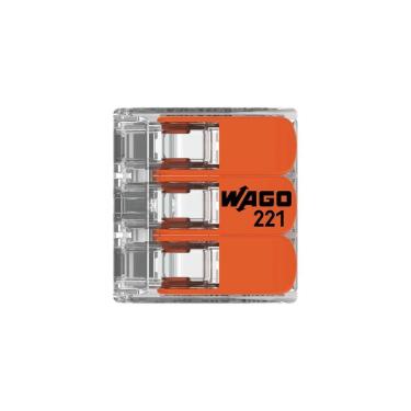 Imagem de 3 Conectores Emenda 4mm 3 Polos 221-413 - Wago