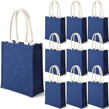 Imagem de Sacolas de serapilheira Saintrygo, 10 peças, azul marinho, 28x24x10 cm