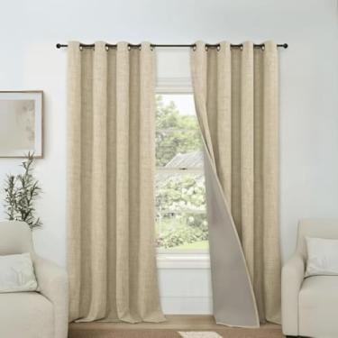 Imagem de Cortina Blackout Tecido de Linho Quarto Sala Escritório Vedação 100% 300x220cm