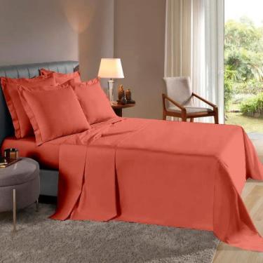 Imagem de Lençol Super King 3 peças Fronhas c/ Abas Percal Flex 400 Fios Toque M