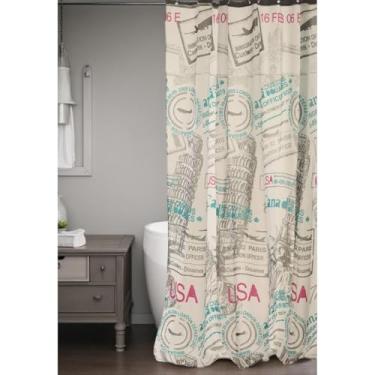 Imagem de Box Banheiro, Cortina Box Poliéster 198cm X 180cm com Ganchos Impermeável - Antimofo, Cortina Banheiro, Resistente(USA)