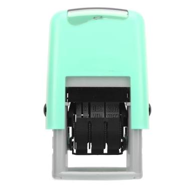 Imagem de FTVOGUE Carimbo de Data Em Inglês 25x2.8mm Carimbo Auto-tintado Automático Ajustável para Manutenção de Registros de Documentos de Escritório (Verde)