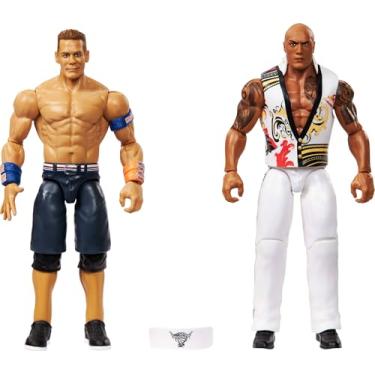Imagem de Mattel WWE Championship Showdown Action Figures 2-Pack with Accessory, Series #23 The Rock & John Cena Collectible Set, 6-inch
