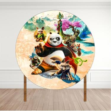 Imagem de Painel Redondo Lona Fosca 1,20M- Tema Kung Fu Panda
