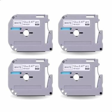 Imagem de Kit 4 Fitas Rotuladoras Eletrônicas Brother M-K231 Branca 12mm