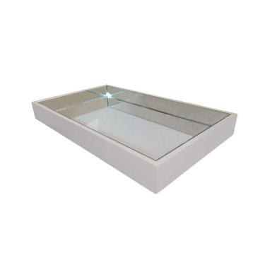 Imagem de Bandeja Espelhada Laqueada Decorativa Off White