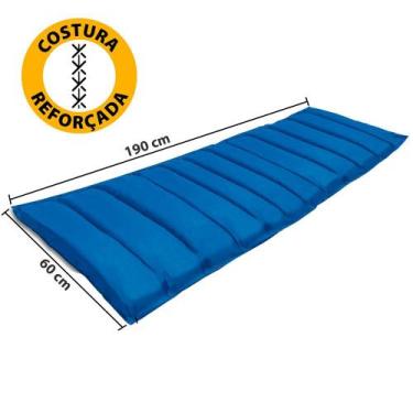 Imagem de Colchonete Solteiro 190x60cm Com Bolsa Para Transporte Azul - F.A Mari