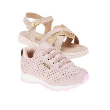 Imagem de Tenis Escolar e Papete de Menina - KIT 2 PARES Tam 23 ao 34 - Sapatinh