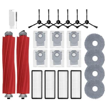 Imagem de Kit de substituição de 24 peças de acessórios Qrevo S, compatível com aspirador de pó Roborock Qrevo S/Qrevo Plus/Qrevo Pro, 2 escovas principais, 4 almofadas de pano de esfregão, 6 escovas laterais