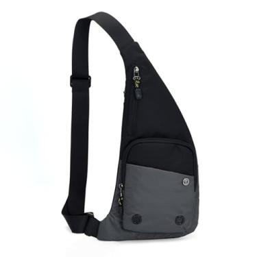 Imagem de Bolsa tipo estilingue para homens e mulheres, bolsa de ombro leve crossbody, mochila de peito para ciclismo, caminhadas, viagens