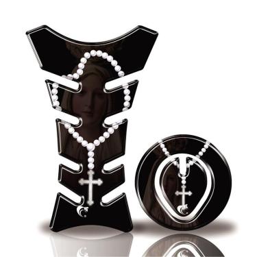 Imagem de Kit Protetor Tanque Adesivo Moto Honda Terço Santa Até 2016