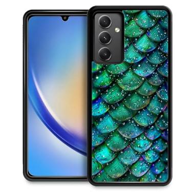 Imagem de Goodsprout Compatível com Samsung Galaxy A54 5G, escamas de sereia verde, design de padrão incrível, à prova de choque, antiarranhões, capa traseira rígida de policarbonato para Samsung Galaxy A54 5G