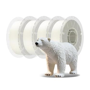 Imagem de Creality Pacote de filamentos RFID para impressora 3D, filamento Hyper PLA de 1,75 mm para impressão 3D, filamento Hyper PLA RFID, alta precisão, carretel de 1 kg (4 branco)