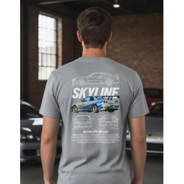 Imagem de Camiseta Gearhead Nissan Skyline Bryan Velozes E Furiosos - Hs, Cinza,