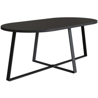 Imagem de Mesa De Centro Retangular Artesano 90 Cm (largura) Em Mdp Bp Estrutura Metálica Em Aço Preto