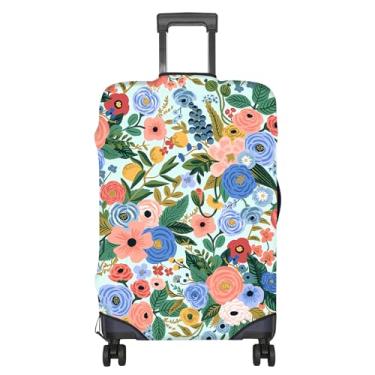 Imagem de BHAHB Capa protetora de mala de viagem, capas laváveis fofas estéticas para malas de 18/24/28/81.3 cm, mulheres e meninas, S2 - flores, Small, Bonito
