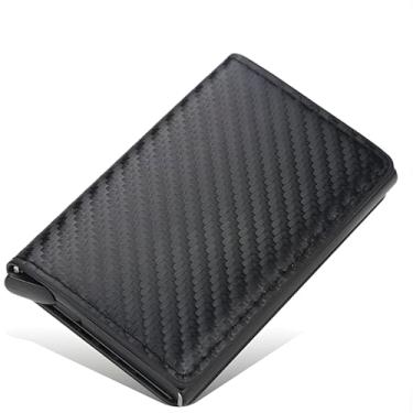 Imagem de Carteira RFID Slim Antifurto – Porta-Cartões PU Premium com Bloqueio RFID, Ejetor Automático e Slot para Notas – Preta