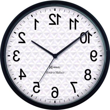 Imagem de Relógio Parede Quartz Anti Horário Preto - Preto