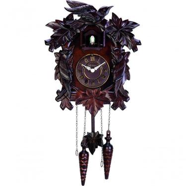 Imagem de Relógio De Parede Pássaro Cuco Madeira Pendulo Herweg 5379