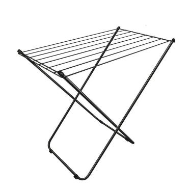 Imagem de Varal Portátil Preto A Solução Prática Para Secar Roupas Sem Ocupar Muito Espaço