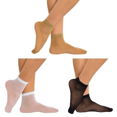 Imagem de Kit 3 Pares de Meias Soquete Selene Fio 15 Feminina