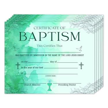Imagem de Certificado de batismo para igreja, certificado de dedicação de bebê folhas verdes, presentes de prêmio de batizado para bebês meninos meninas, suprimentos de decoração de festa de chá de bebê