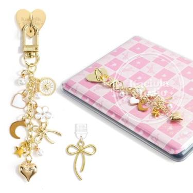 Imagem de Kaciola Correntes de berloque para Kindle, pingente de coração bonito e-reader pulseiras de telefone acessórios presente para leitores amantes de livros mulheres homens, pingentes compatíveis com