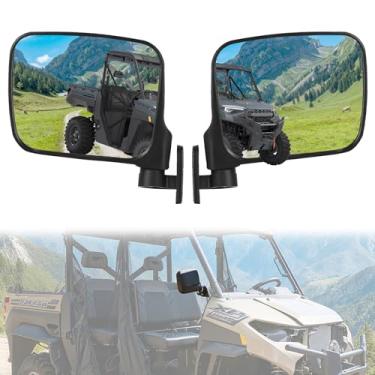 Imagem de Espelhos laterais retrovisores ajustáveis dobráveis para Polaris Ranger 1000 XP, 1000, Crew 2018-2025 Acessórios, visão traseira UTV transparente, não para Northstar, 2 peças