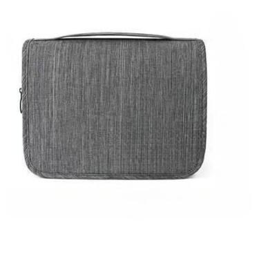 Imagem de Necessaire Organizadora Bolsa Portátil Feminina Para Maquiagem Para Viagem Higiene Pessoal Com Divisória Cabide (Cinza)