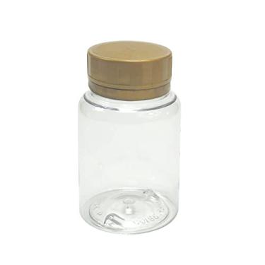 Imagem de Pote Para Cápsulas Pet 100ml C/Tampa Lacre (20 Unidades) (Cristal C/Dourada)