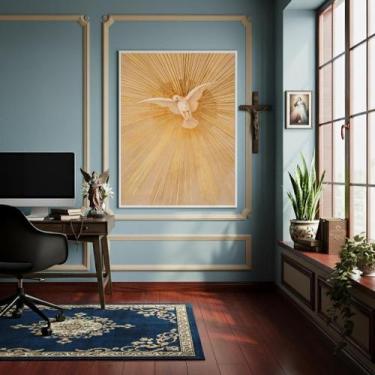 Imagem de Quadro O Espírito Santo - Símbolo Da Paz E Pureza - 70X50Cm - Quadros 