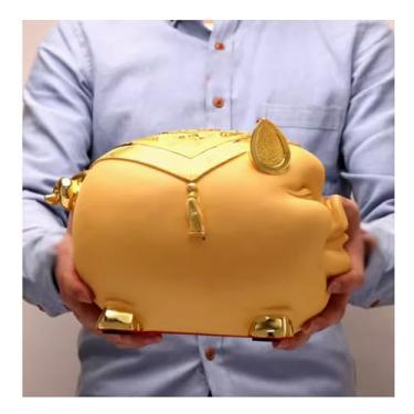 Imagem de ZABEES Cofrinho porco adulto cofrinho grande retrô prático decoração de mesa para casa grande capacidade cofrinho fofo cofrinho