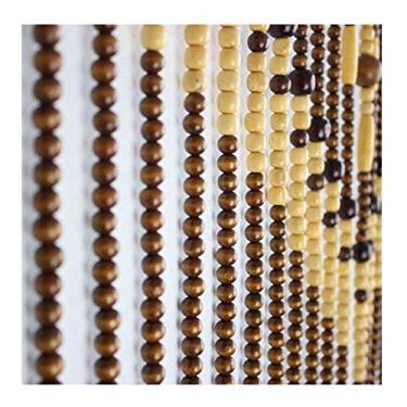 Imagem de Cortinas de porta com contas para portas Cortina de cordão de contas de madeira para divisórias de quarto Entrada de casa Ornamento de suspensão retrô - 31/35/39/45 fios - Estilo chinês (Cor: 39 fios