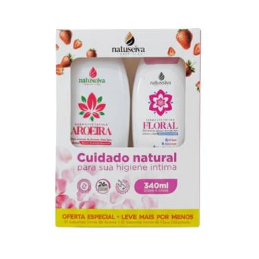 Imagem de Kit Sabonete Íntimo Aroeira Morango 220mL + Floral 120mL Natuseiva | Frescor e Proteção Diária