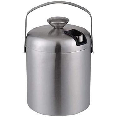 Imagem de Balde de gelo promoção aço inoxidável quente alça balde de champanhe gelo seco balde de gelo duplo balde de gelo (cor: B) (A)