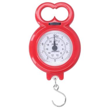 Imagem de Balança de mola suspensa portátil de 10 kg com display digital, corpo ABS, gancho oculto, ideal para bagagem, pesca, pacotes e medidas de peso de compras