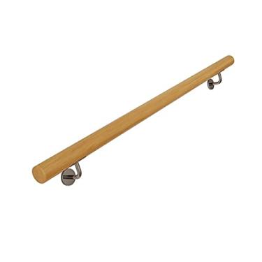 Imagem de Corrimão de escada de madeira maciça antiderrapante, casa contra a parede, loft interno, corrimão para idosos, barra de suporte de corredor, alça de segurança infantil (tamanho: 1 m)