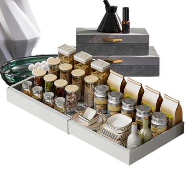 Imagem de Prateleira organizadora deslizante para armário | Organizador removível para embaixo da pia | Armazenamento multifuncional resistente retrátil sem perfuração, suporte resistente para armário