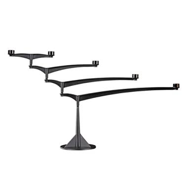 Imagem de Castiçal decorativo castiçal preto fosco castiçais para velas centro de mesa peça de decoração elegante para castiçais de mesa (cor: 1) (preto)