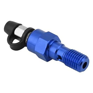 Imagem de AYNEFY Cilindros Mestres e Peças Niple de Parafuso Pinça de Alumínio Universal Válvula Sangradora do Cilindro Mestre Com Tampa contra Poeira e Arruelas Adequadas para Linhas de Freio Dianteiro (Azul)