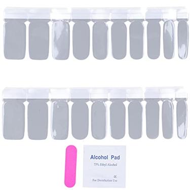 Imagem de Adesivos de arte para unhas autoadesivos capa completa DIY elegante envoltórios de unhas cor sólida clássica 20 peças para uso em salão de beleza doméstico aplicação rápida e (12)