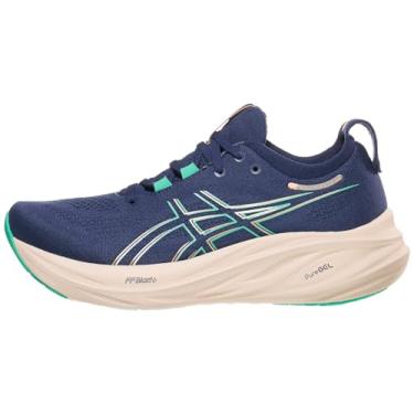 Imagem de ASICS Tênis de corrida feminino Gel-Nimbus 26, Expansão azul/verde aurora, 40