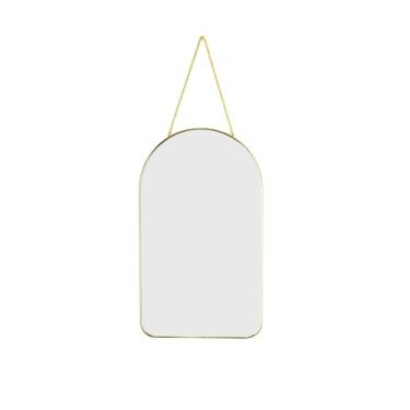 Imagem de ZYGNHMO Espelho de parede arqueado com moldura de plástico espelho de banheiro arqueado (ouro, 26 cm C x 16,5 cm L)