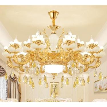 Imagem de Luminária pendente de luxo em estilo europeu - Design simples e elegante | Ideal para sala de estar, sala de jantar e quarto em casas de campo | Zhongshan Lighting (12 lâmpadas)