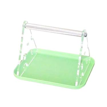 Imagem de WeiLaiKeQi Poleiro de mesa para pássaros, suporte para papagaios com bandeja removível, suporte para agapornis e araras, Verde