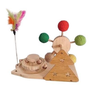 Imagem de Bothyi Brinquedo para Gatos com Pista de Bolas, Arranhador de Garras, Protetor de Sofá, Plataforma Giratória para Interação de Gatinhos, Filhotes e Coelhos.