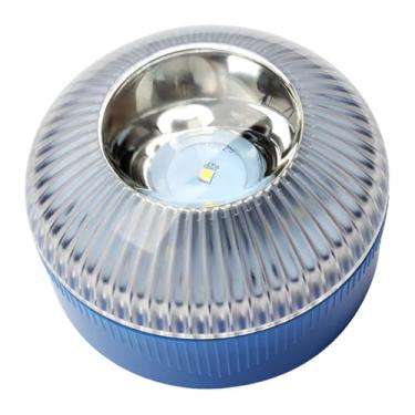 Imagem de Generic Farol de LED com luz intermitente, acessório redondo multifuncional de substituição, luz de advertência, de emergência para barco, caminhão e, Azul