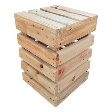 Imagem de Banco de Pallet 30x30x45 cm - Locação - PALLET SP