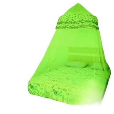 Imagem de Mosquiteiro de Teto Casal com Babados Bordados, Mosquiteiro para Cama Box Queen, Proteção Contra Mosquitos e Insetos(verde)